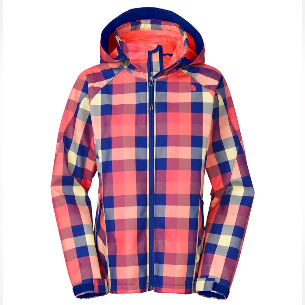The North Face Women’s Morgan Softshell Plaid Jacket in Bolt Blue Size Large NWT